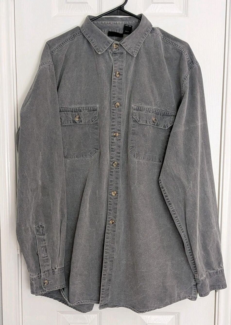 Vintage Patagonia Canvas Workwear Shirt Mens XL Gray Garment Dyed Long Sleeve